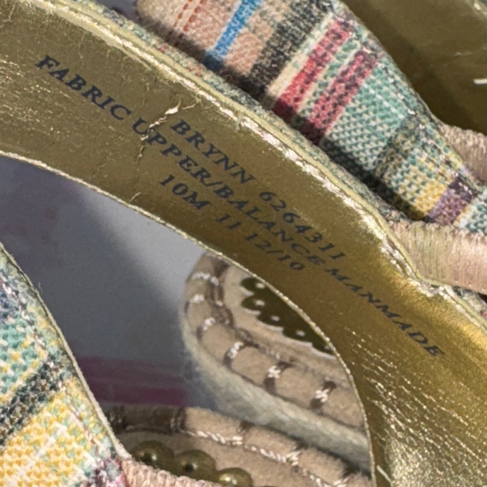 Liz Claiborne Brynn Multicolor Plaid Espadrille Wedges - Size 10M - Picture 7 of 12